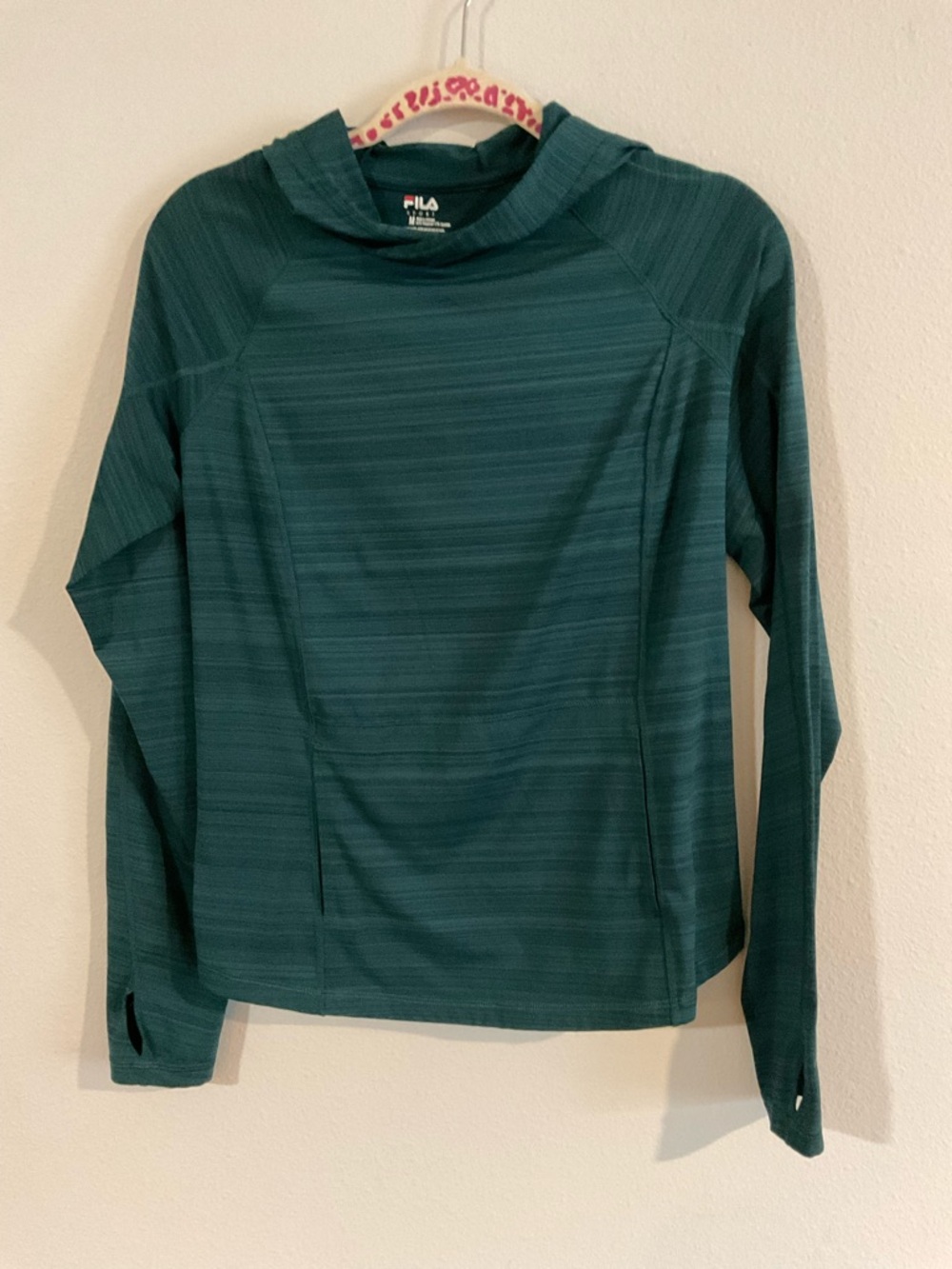 FILA Teal Striped Active Hoodie